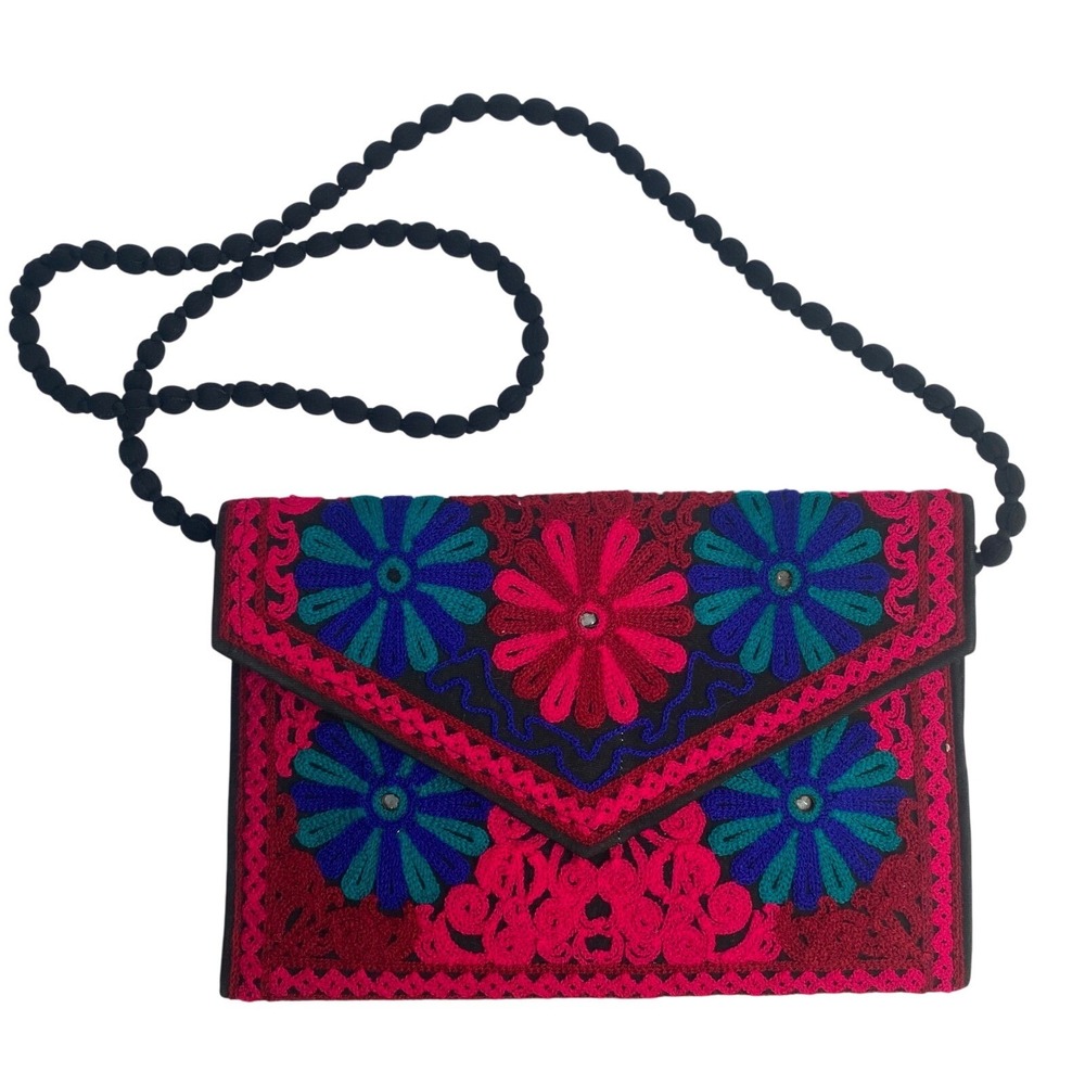 Unbranded Crossbody Bag Womens Medium Floral Embroidered Boho Inie Folk